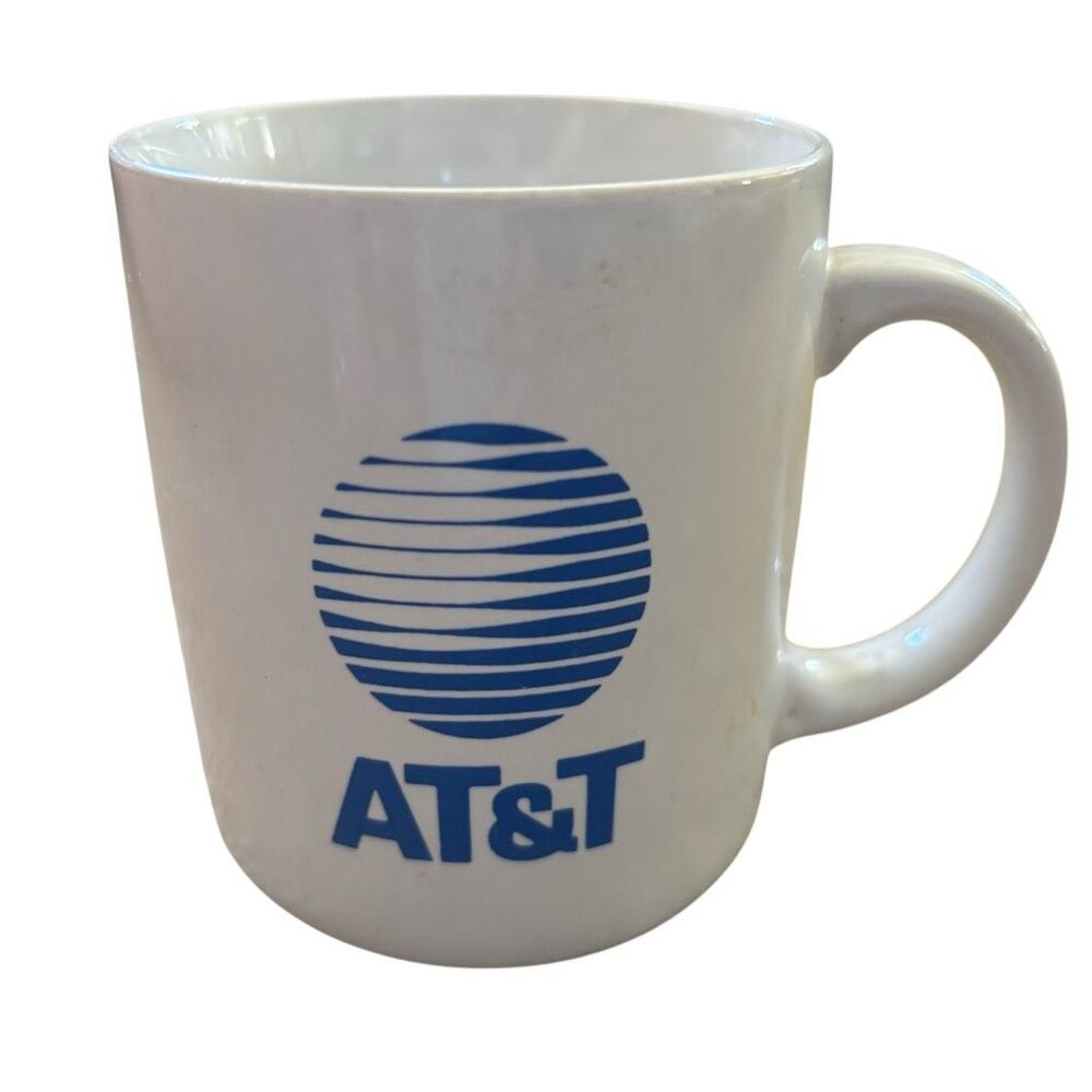 Vtg AT&T Fiber Is Now Ceramic Coffee Mug Promotional Tech Advertising Cup AS IS